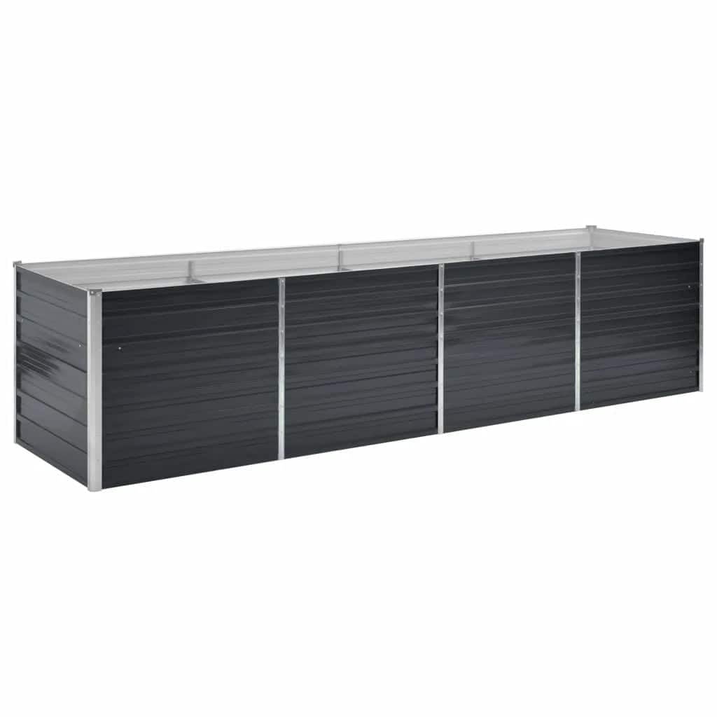 Galvanized Steel Raised Garden Bed, Anthracite Metal Planter Box for Outdoor Plants, 126 x 31.5 x 30.3 inch Rectangular, Durable Garden Beds for Vegetables, Herbs, Flowers Gardening Accessories
