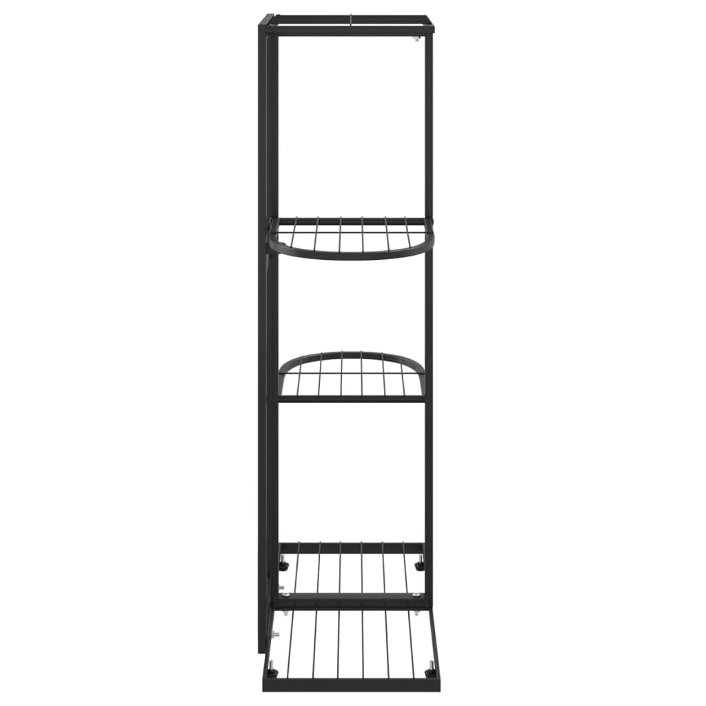 Qnhdfrt 4 Tier Black Metal Plant Stand Indoor Outdoor for Plants Flowers Decor Rectangular Powder Coated Steel Space Saving Shelf, for Living Room Balcony Garden Patio
