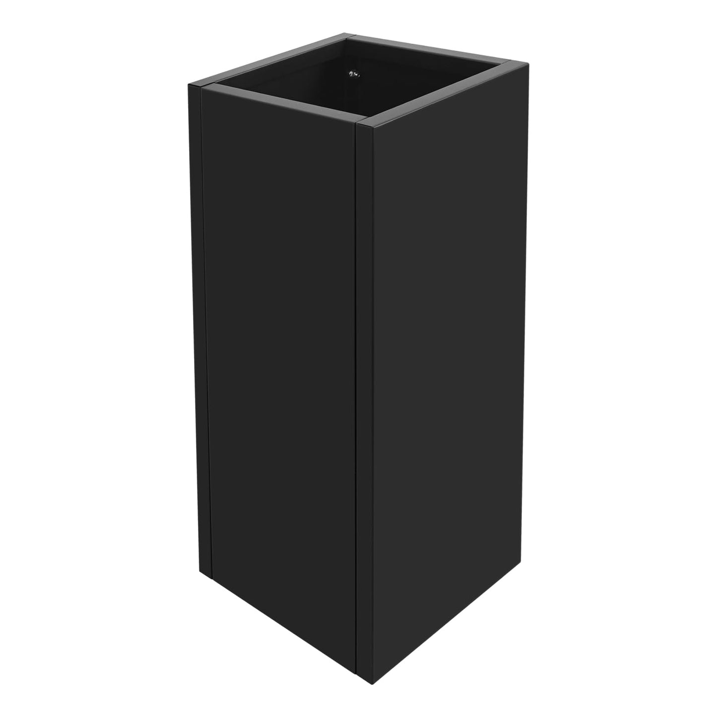 DYNAMI 30in Tall Planter Box,Steel Metal Rectangular Planter Box with Removable Shelf,Modern Decorative Black Metal Planter Flower Pot,for Indoor Outdoor Patio Garden (Black, 30x12x12in)