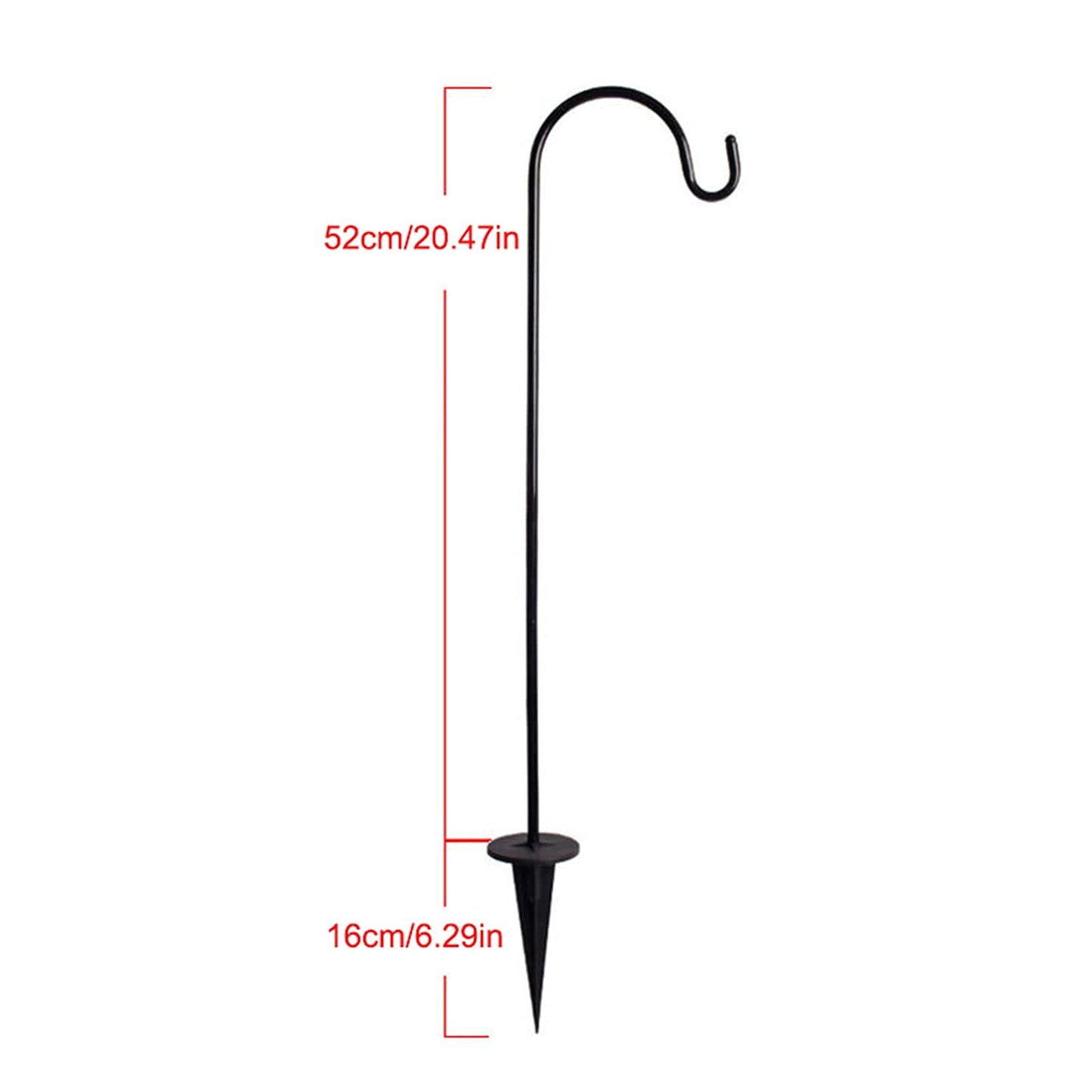 Outdoor Shepherds Hooks,29Inch Small Adjustable Metal Bird Feeder Pole Hanger,Courtyard Lawn Iron Hanging Hook,Heavy Duty Plants Lanterns Garden Stakes for Flower Pots,Solar Lights,Garden Decor (1PC)