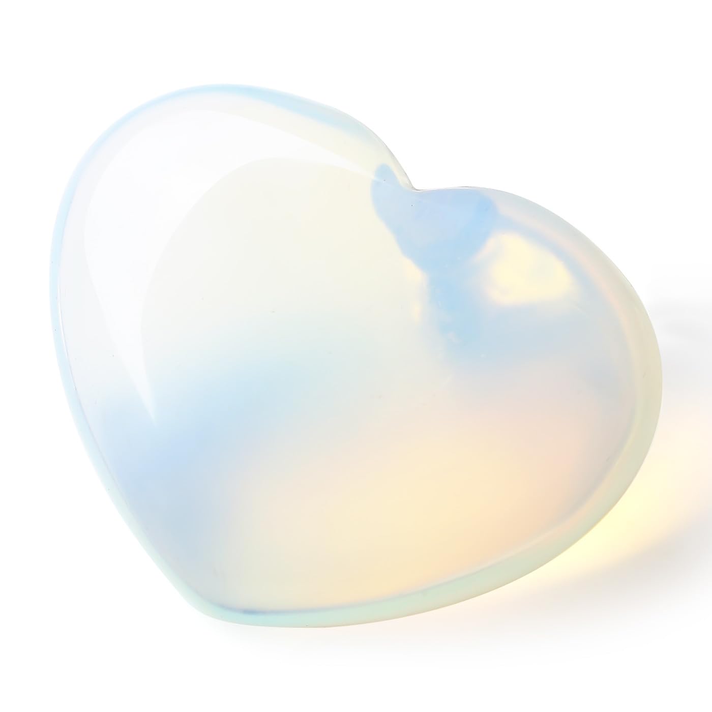 MAIBAOTA 45 mm Opalite Stones Heart Love Crystal Valentines Gifts for Herfriend Wife Opal Stone Reiki Crystal Gemstone Worry Stones for Anxiety
