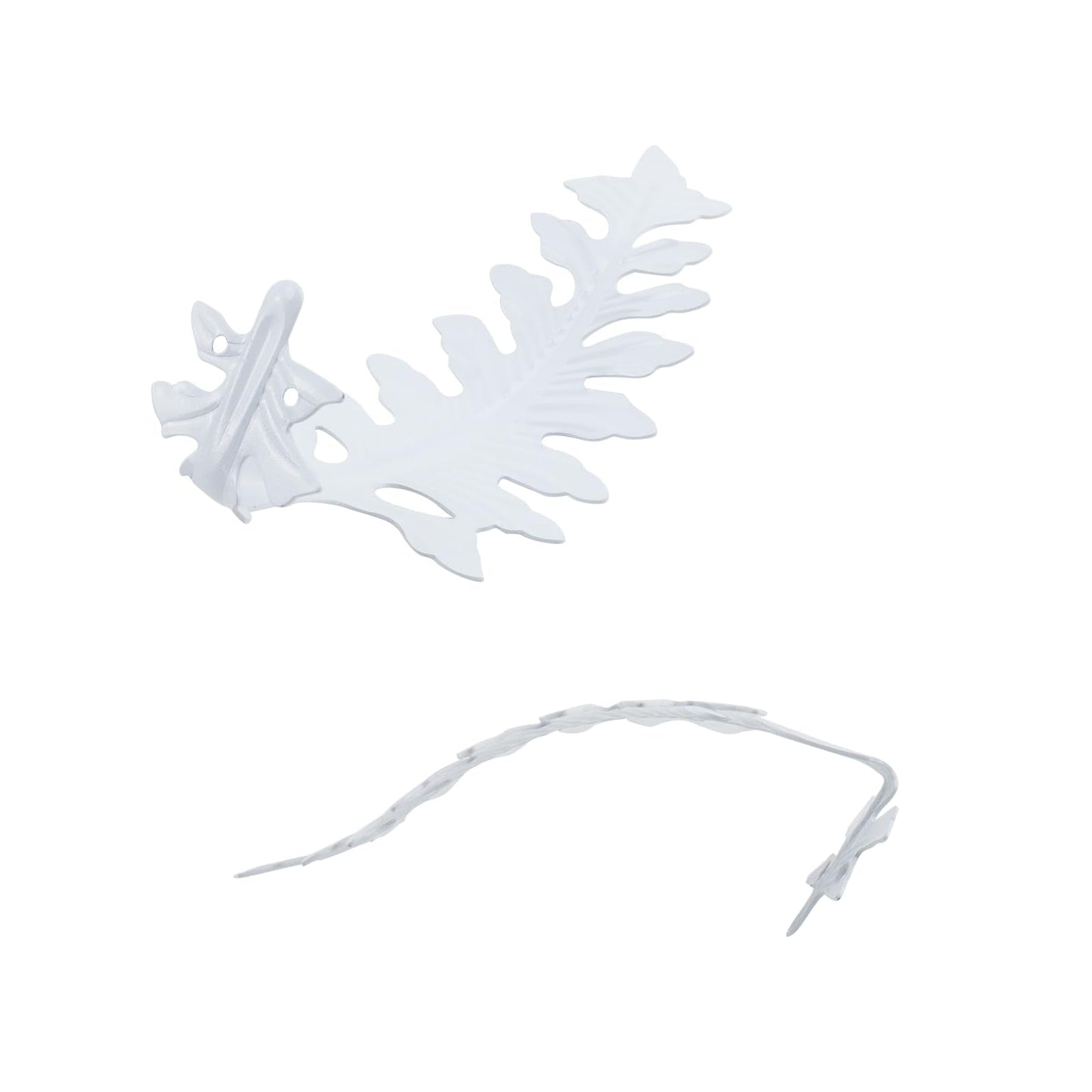 Bitray 2Pcs Leaf Curtain Tiebacks White Curtain Holdbacks Metal Curtain Holders for Wall - White