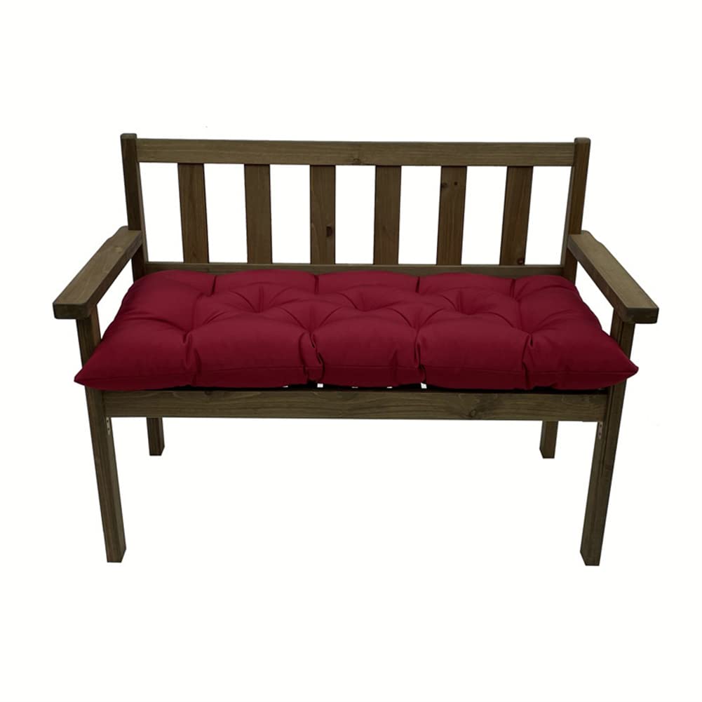 Srutirbo Indoor Outdoor Bench Cushion, Waterproof Swing Cushion Seat Chair Replacement Pads Pillow for Lounger Garden Furniture Patio Metal Wooden (Burgundy, 39 * 20inch)