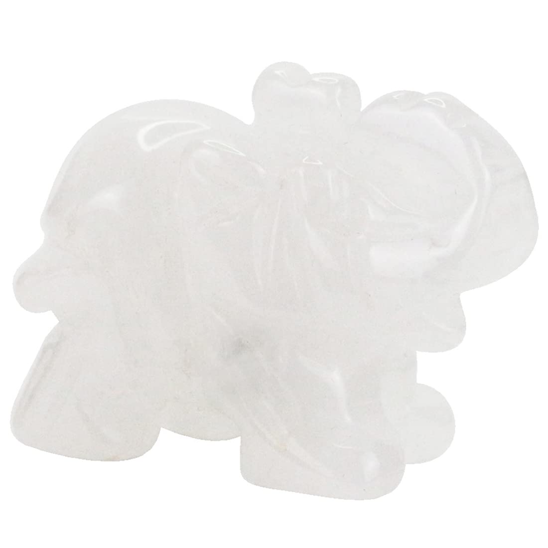 Ouubuuy Clear Crystal Elephant Pocket Guardian Figurine Elephant Statue 1.5 inch for Healing Reiki Spiritual Gift Cute Meditation Office Room Desk Decor