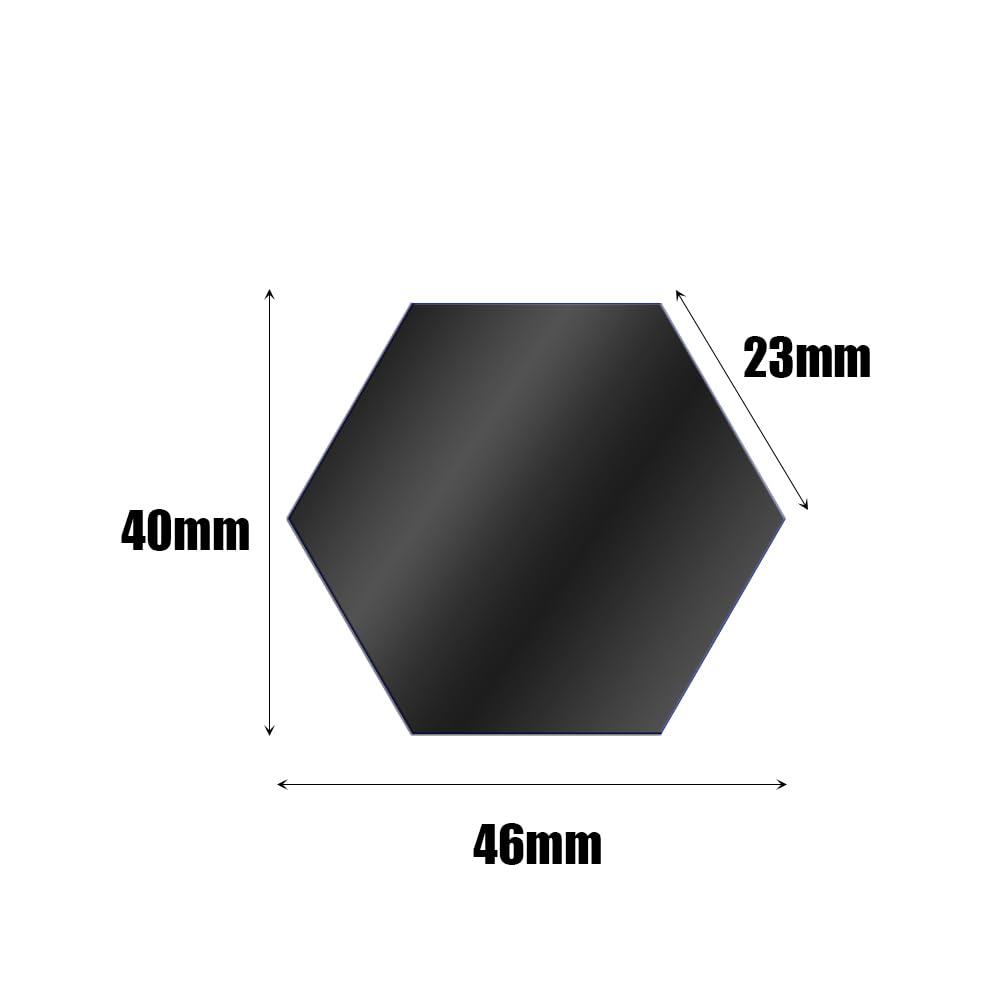 10PCS 3D Acrylic Mirror Wall Stickers Self-Adhesive Waterproof Mirror Decal Bedroom Living Room Hexagon Background Decoration,Black XS