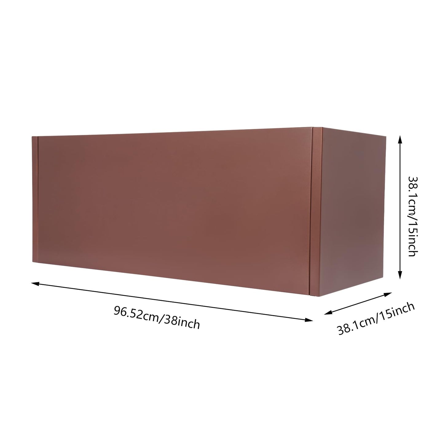 TFCFL Large Planter Box, Rectangular Steel Raised Garden Bed with Drainage, Outdoor Indoor Flower Pot for Balcony Patio, Heavy Duty Plant Container for Gardens, Halls, Terraces 38x15x15 Inch（Brown）