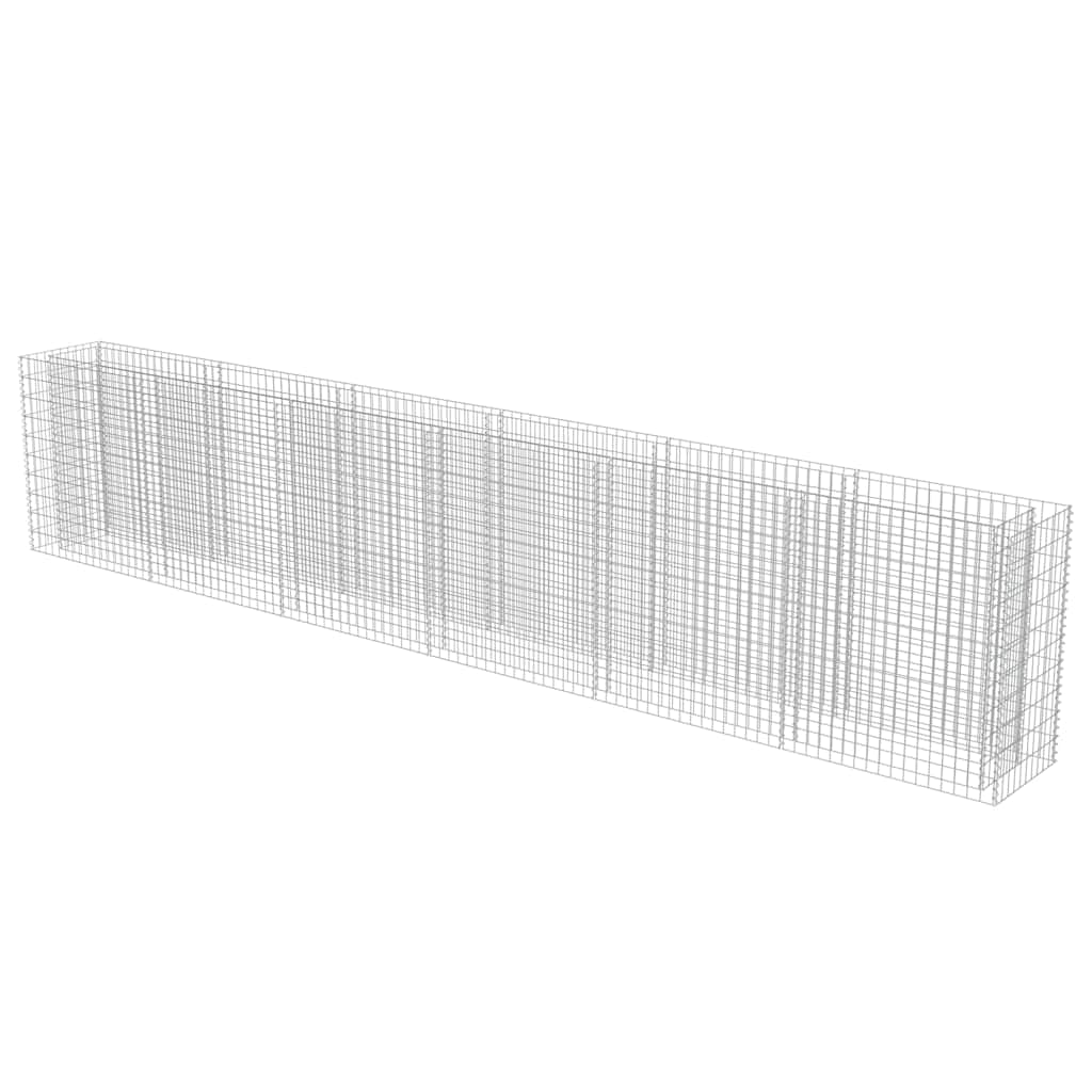 YNGBHFNOP Large Silver Galvanized Steel Gabion Raised Bed for Outdoor Garden, Heavy Duty 1400 lbs Capacity Modern Planter Box with Mesh Design for Patio, Backyard, and Landscaping