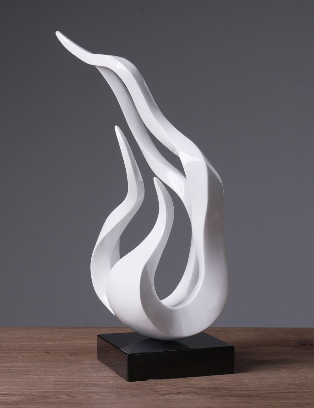 NENBOLEC Abstract Sculpture Decor Modern Art Gift Holy Flame Figurine Statue for Home Office Living Dining Room White 16.5 Inch