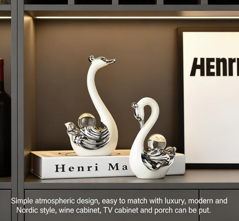 SENROR Crystal Swan Pendant Living Room Light Luxury Luxury Wine Cabinet TV Cabinet Premium Feel Decorative Wedding Gift for New Man 0