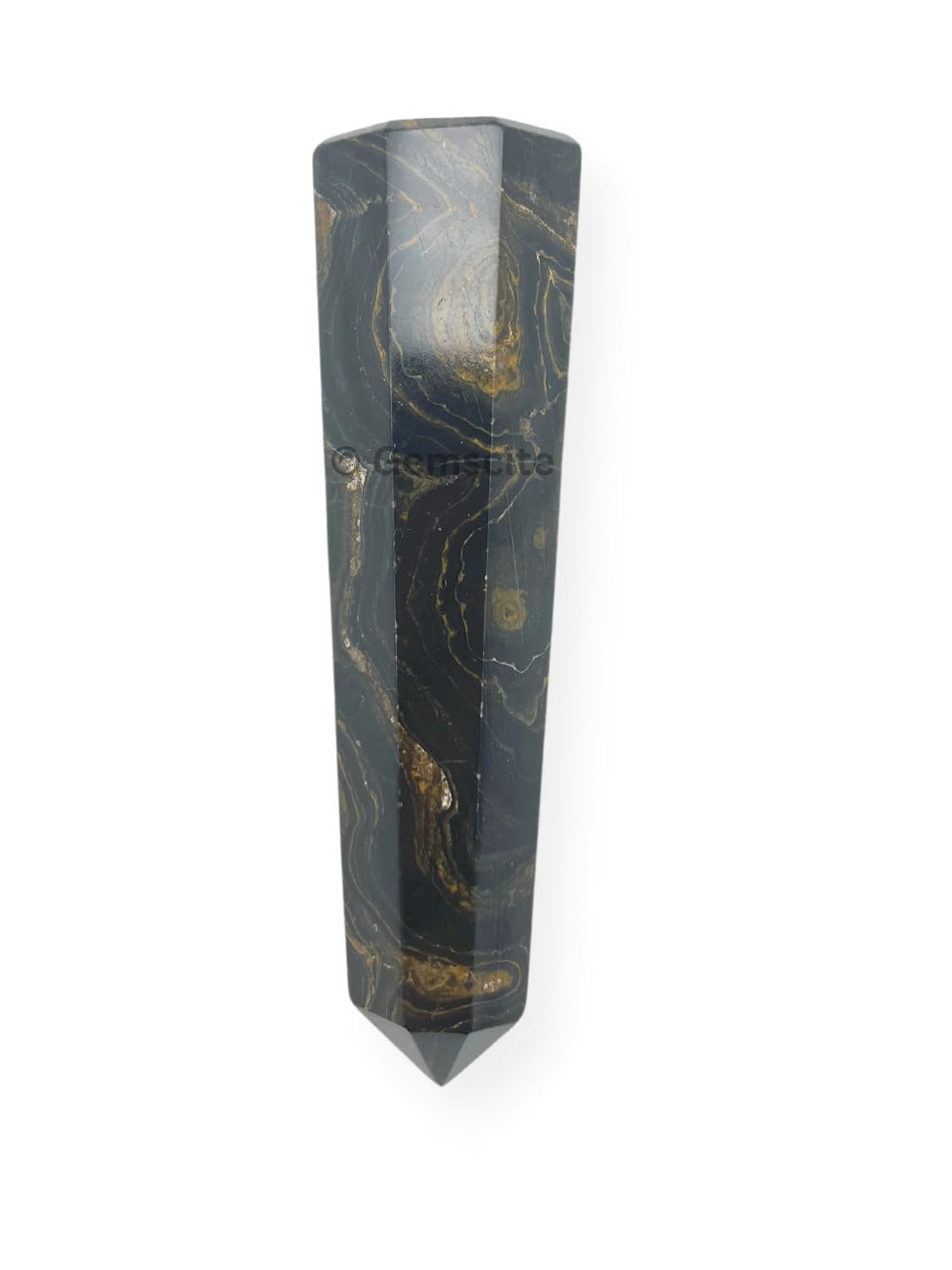 WholesaleGemShop 3 Inch (70 mm) Gemstones Stromatolite Obelisk Tower Jumbo Facet Aura Rock Crystal Natural Polished Earth Wand Spirit