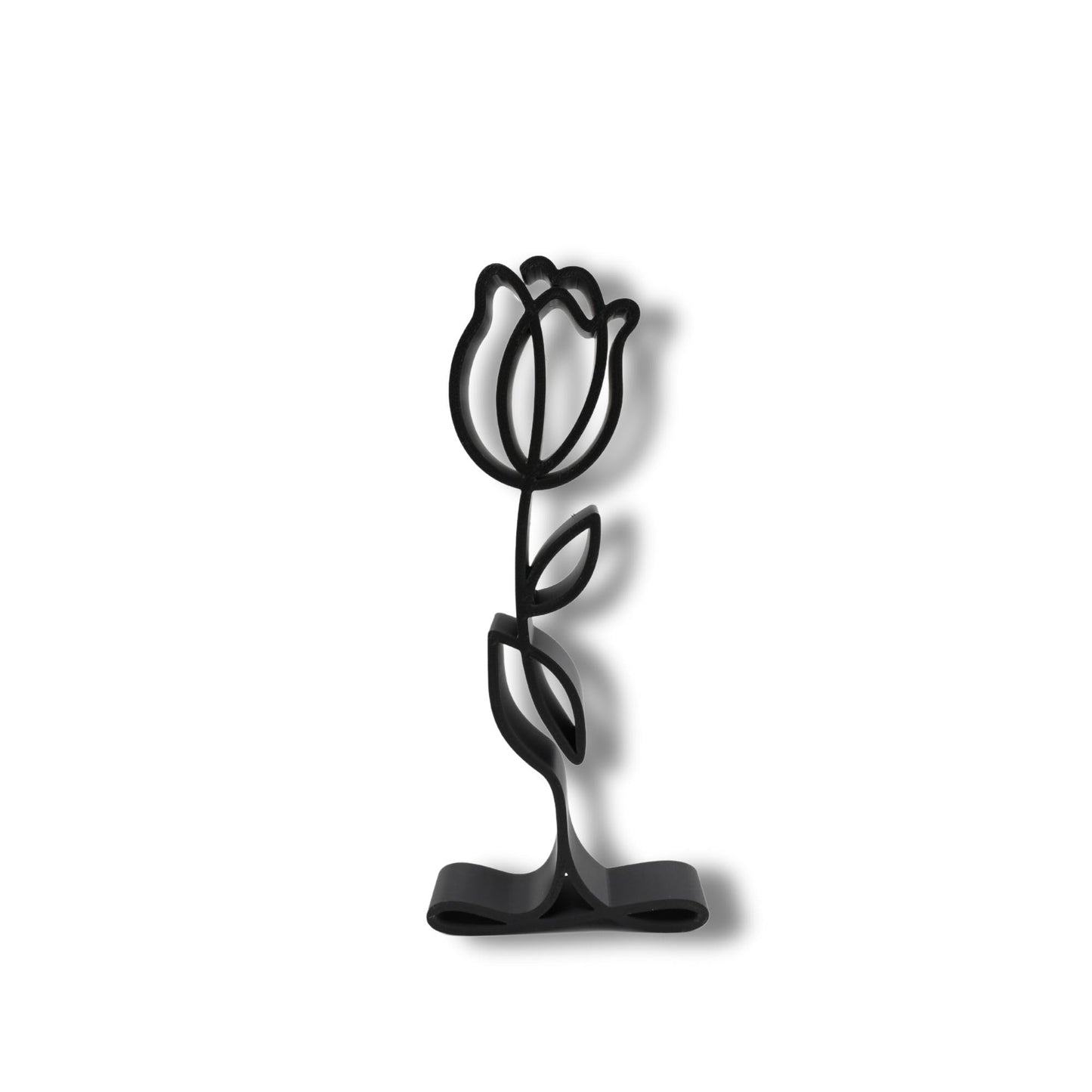 Nexus Box Rose Sculpture â€“ Minimalist Decorative Figurine for Home, Shelf, and Gift Use | Freestanding Collectible Accent for All Occasions (Rose Bud Matte Black)