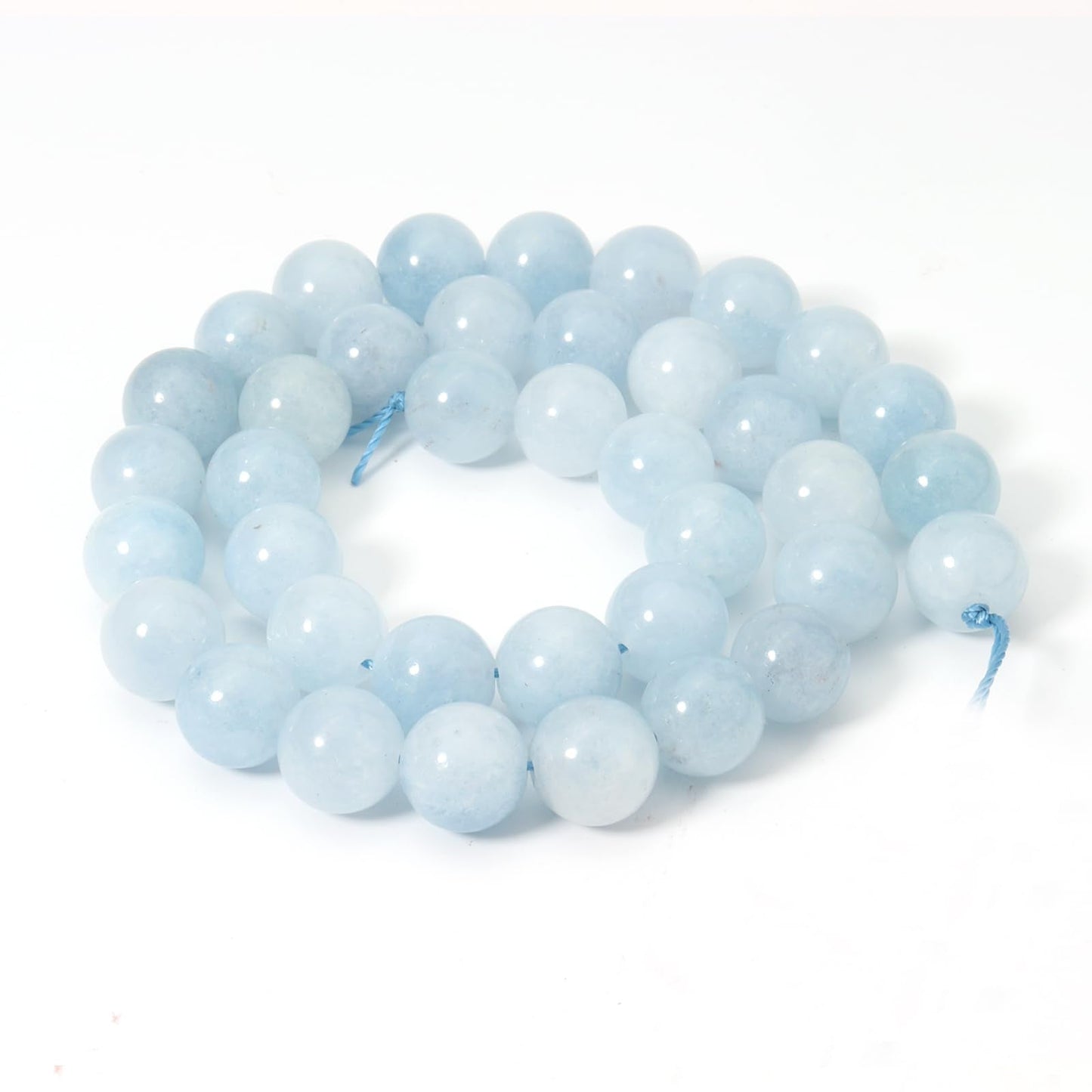 Siomia 60pcs 6mm Natural Blue Aquamarine Gemstone Beads Energy Healing Crystal Round Loose Stone Beads for Jewelry Making, DIY Bracelets Necklaces