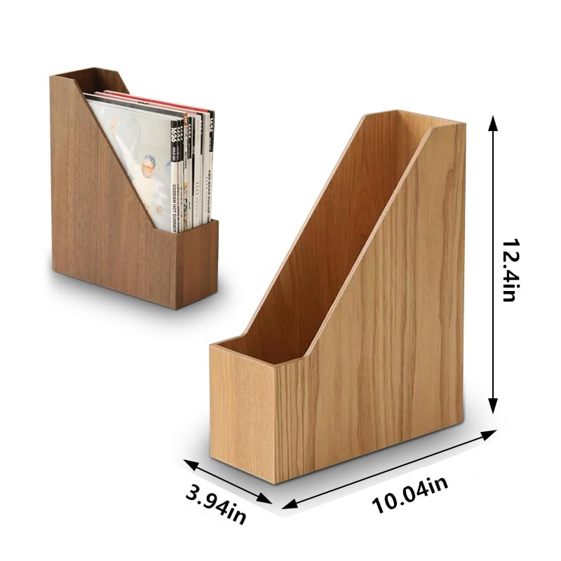 BISOZER Natural Wooden Bookshelf for Home & Office - Sturdy High-Capacity Storage Shelf with Soft Natural Wooden Grain, Durable Modern Design (Dark Wood)
