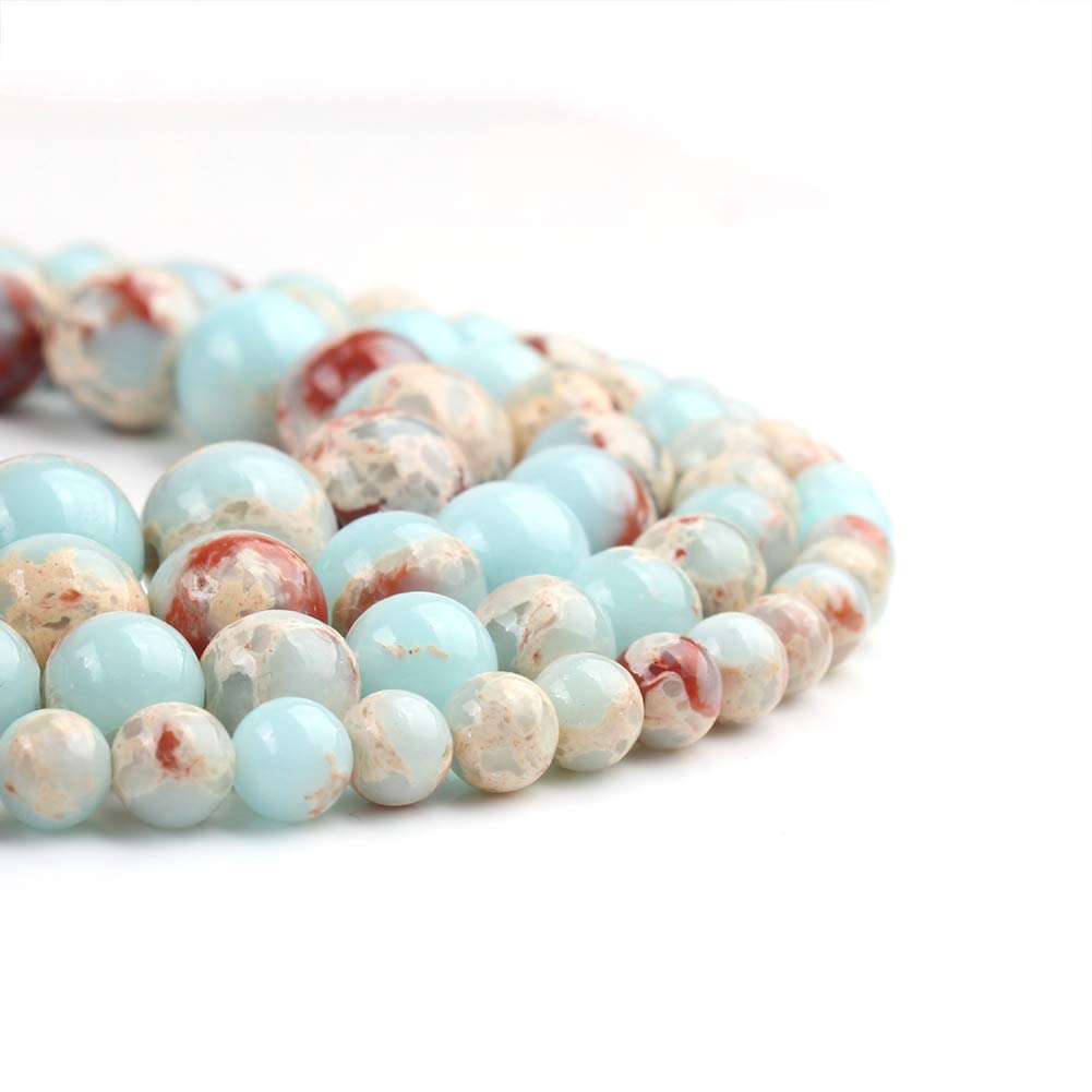 60pcs 6mm Snakeskin Imperial Beads Natural Gemstone Beads Round Loose Beads for Jewelry Making