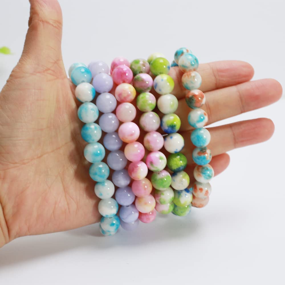 ZHFMLY 10mm Natural Gemstone Persian Jades Stone Beads 180pcs Assortment Crystal Energy Smooth Round Loose Beads for Necklace, Bracelet & DIY Jewelry Making Chakra Energy Craft Supplies