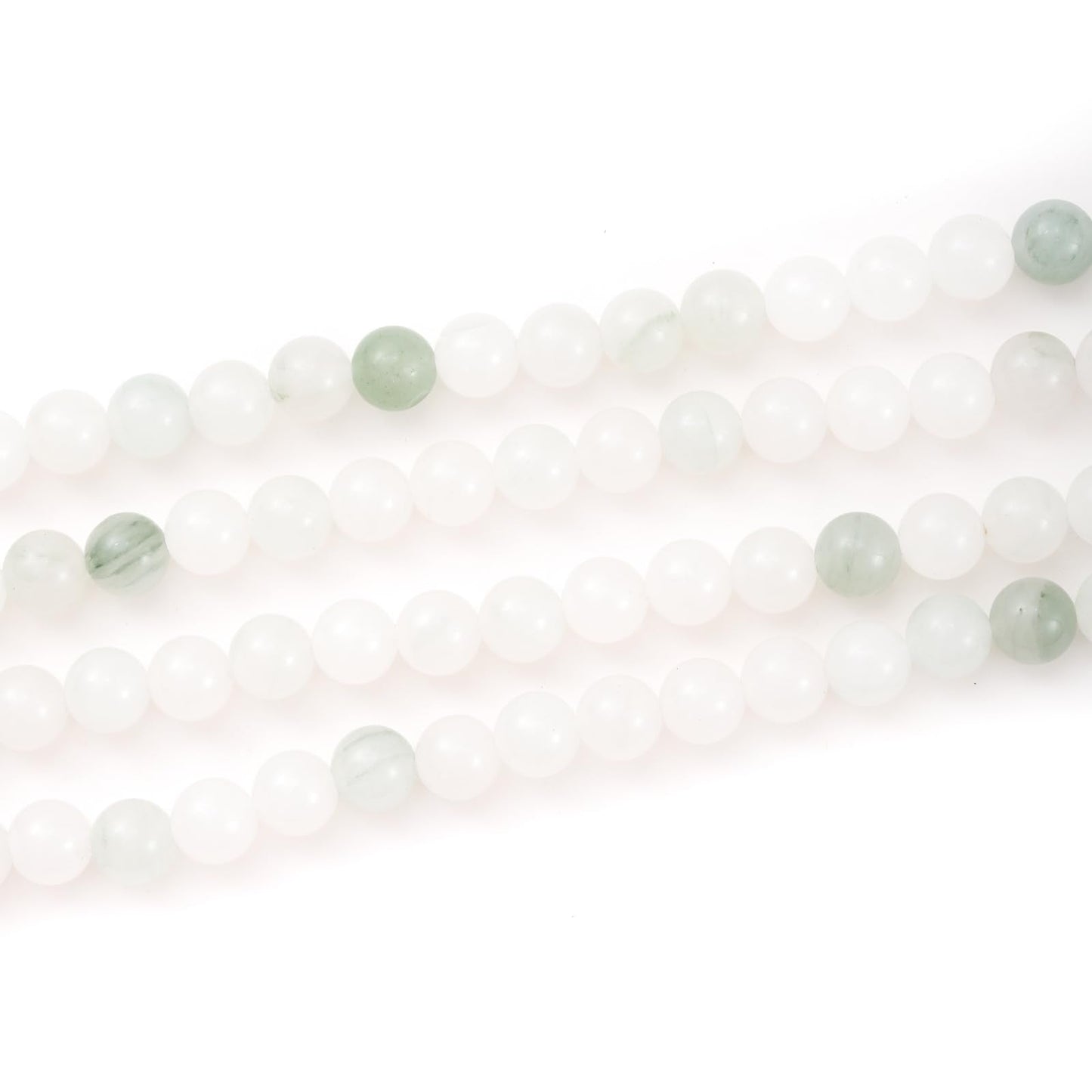 6mm 60pcs DIY Natural White Jade Stone Beads Round Healing Crystal Gemstone Loose Beads for Jewelry Making Handmade Bracelet Necklace