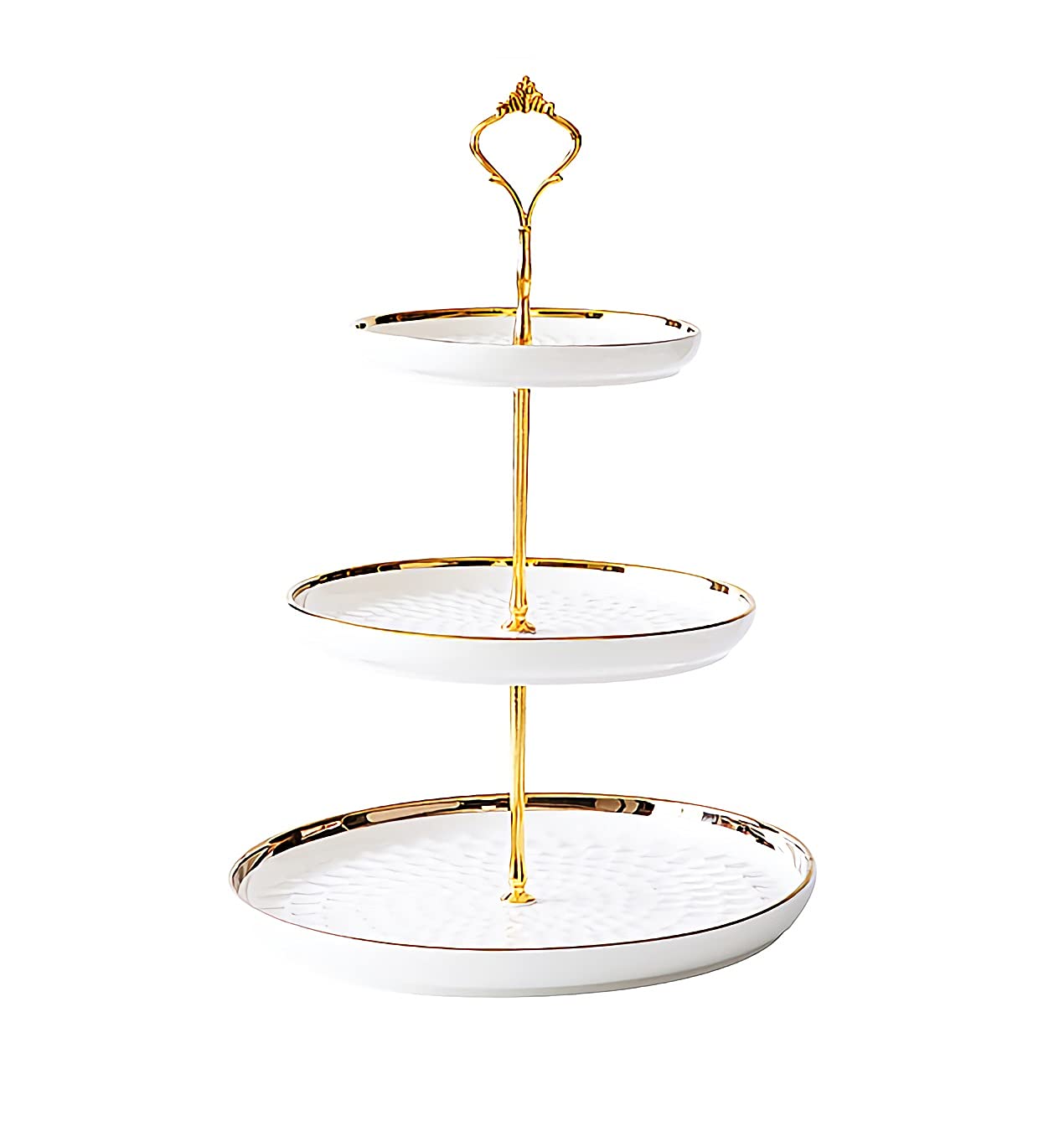 Aebor 3 Tier Round Porcelain Tiered Cupcake Stand, Tiered Serving Stand, Dessert Stand, Serving Tray Platter for Tea Party, Wedding and Birthday (Green)