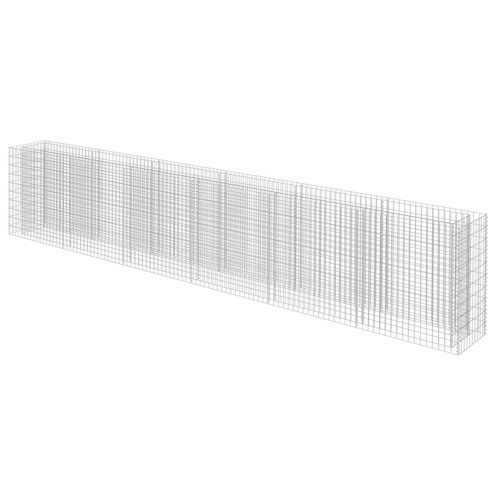 YNGBHFNOP Large Silver Galvanized Steel Gabion Raised Bed for Outdoor Garden, Heavy Duty 1400 lbs Capacity Modern Planter Box with Mesh Design for Patio, Backyard, and Landscaping