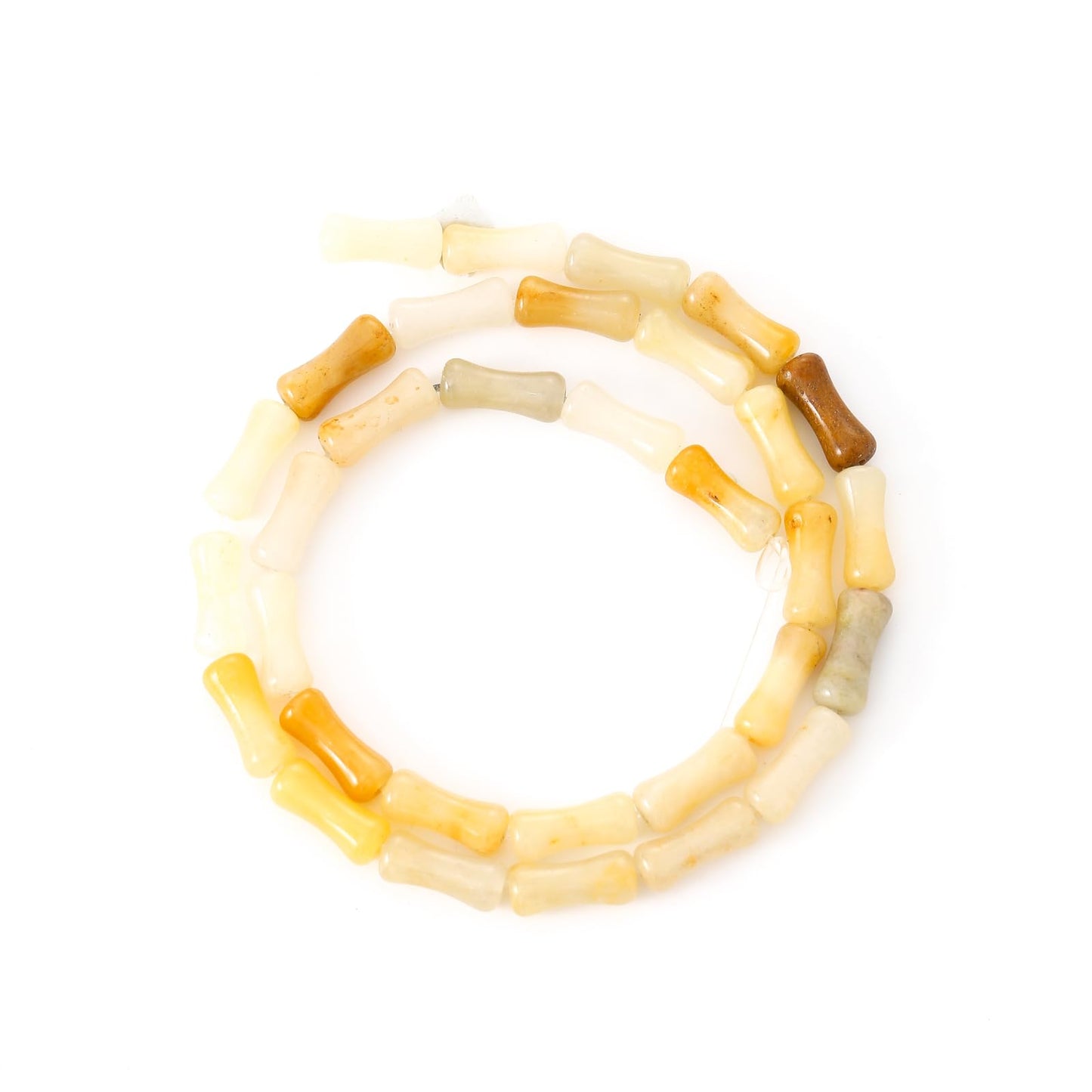 5x12mm Natural Yellow Aventurine Stone Bamboo Shape Gem Healing Energy Loose Spacer Beads for DIY Necklace Bracelet Earring