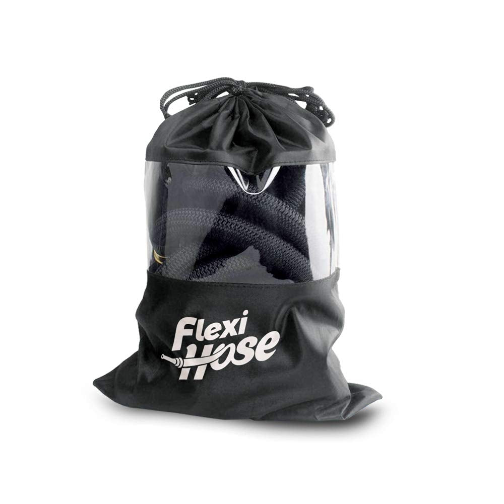 Flexi Hose Plus Expandable Garden Hose with 8 Function Nozzle, 75FT - Lightweight Retractable Garden Hose, Water Hose - No-Kink Flexibility, 3/4 Inch Solid Brass Fittings Includes Hook & Bag
