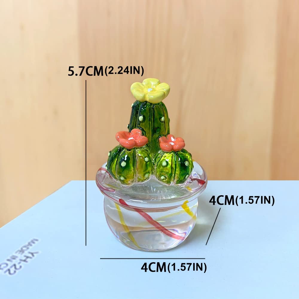 JARPSIRY 4PCS Handmade Mini Resin Cactus Cute Miniature Cacti Figurines Home Office Desk Tabletop Simulation Plants Decorations Car Interior Dashboard Ornaments