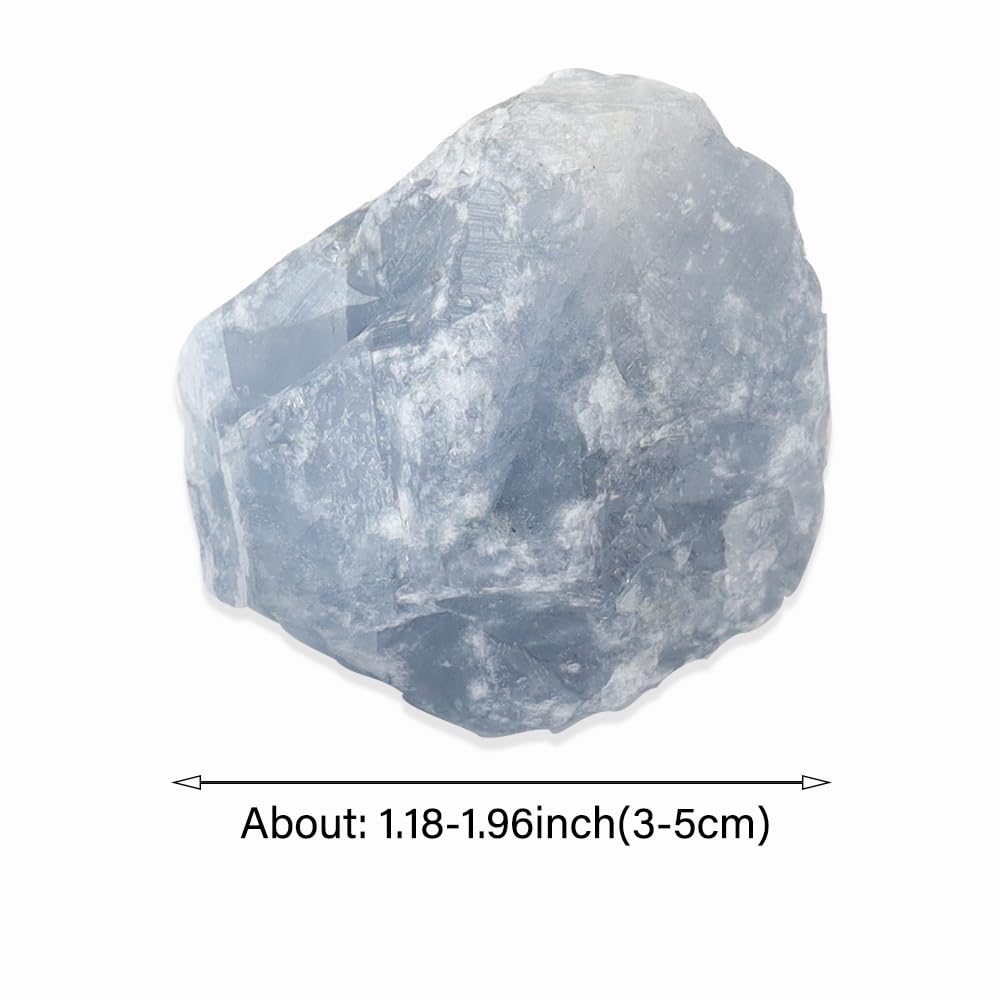 2PCS Natural Raw Stone Healing Crystals Bulk, Gemstones for Reiki, Meditation, Home Decor, Garden Fountain Rocks (Blue Celestite)