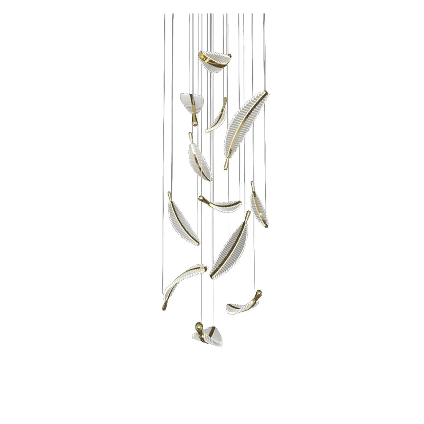 SXYH Rotating Staircase Chandelier attic Duplex Living Room Villa Hanging Long Chandelier Decoration,LED Chandelier Ceiling, 10 heads