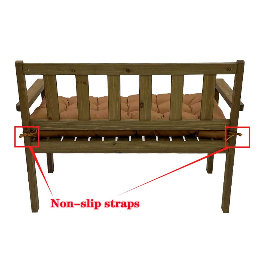 SEAHOME Waterproof Indoor/Outdoor Garden Bench Seat Cushions,Tufted Loveseat Cushion for Patio Furniture,Swing, Wicker, Garden Bench, Indoor, Shoe Storage, Window (51.1 X 19.6 Inch, Dark Red)