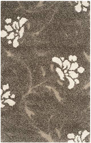 SAFAVIEH Florida Shag Collection Accent Rug - 3'3" x 5'3", Smoke & Beige, Non-Shedding & Easy Care, 1.2-inch Thick Ideal for High Traffic Areas in Foyer, Living Room, Bedroom (SG464-7913)
