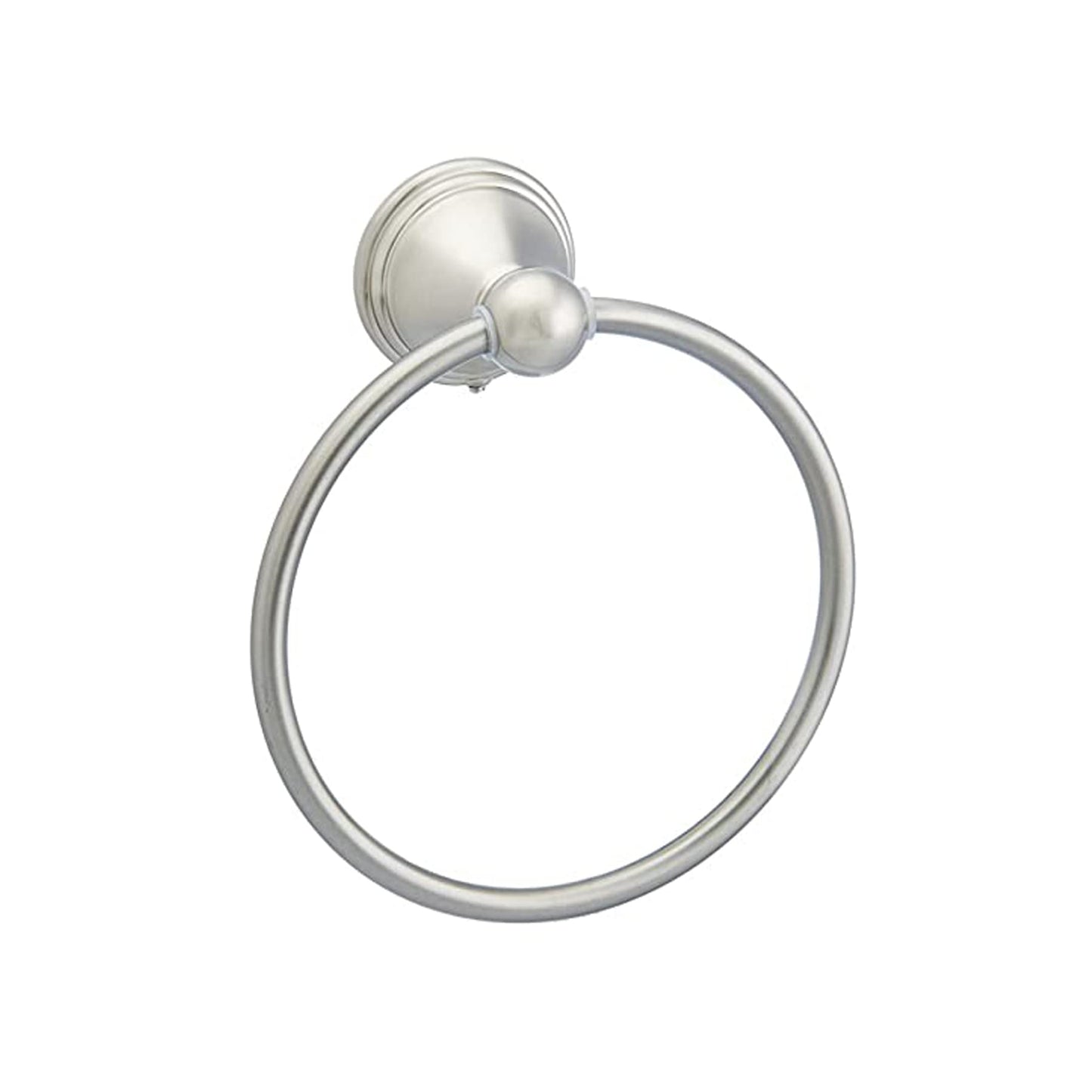 Amazon Basics 5 Piece Bathroom Hardware Set, Satin Nickel, Towel Bar, Toilet Paper Holder, Towel Ring, Robe Hook, AB-BR817-SN