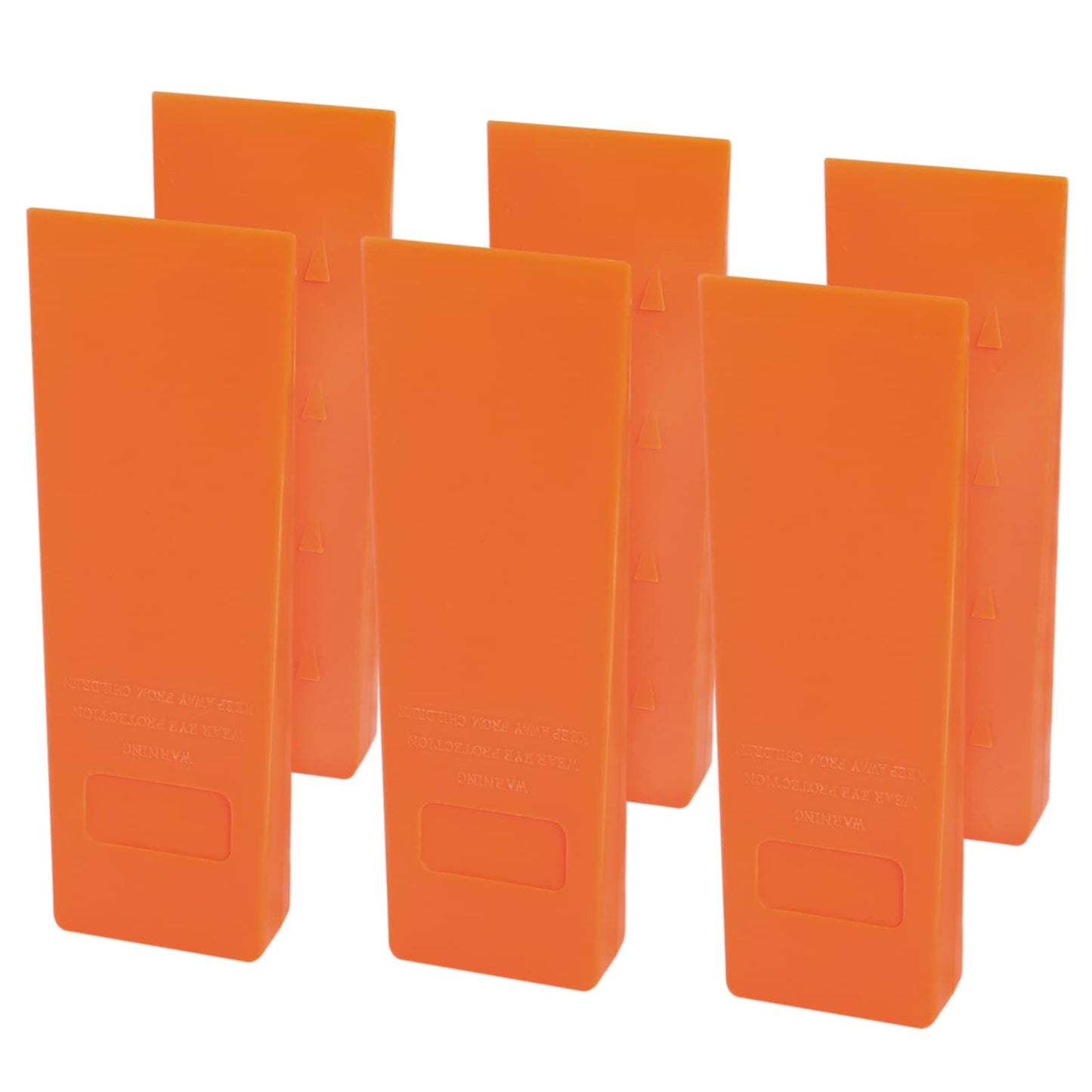 Poweka 10'' Tree Felling Wedges with Spikes for Safe Cutting, Orange ABS Plastic Wood Splitting Tree Cutting Wedge, Logging Supplies Tools and Chainsaw Accessories(6 Packs)