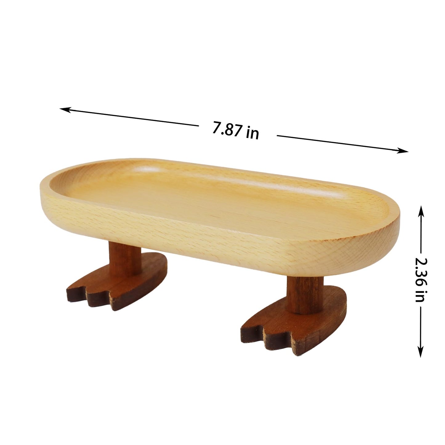 Cut-Nic Wood Key Tray for Entryway Table, Key Bowl, Jewelry Tray, Valet Tray with 2 Cute Duck Feet, for Rings, Wallet, Watch, Remote, Coin, Bracelets