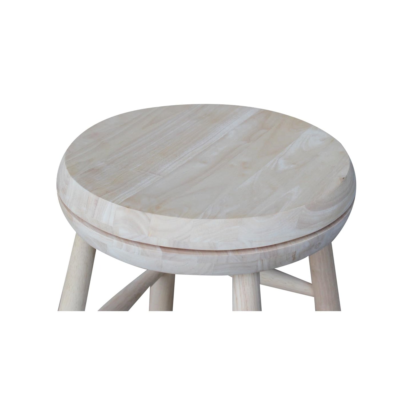 HomeStock African Artifacts Swivel Scooped Seat Stool, 24" Seat Height, Solid Hardwood, 14" x 14" x 24", Fully Assembled, Ideal for Residential Use, Stylish & Durable