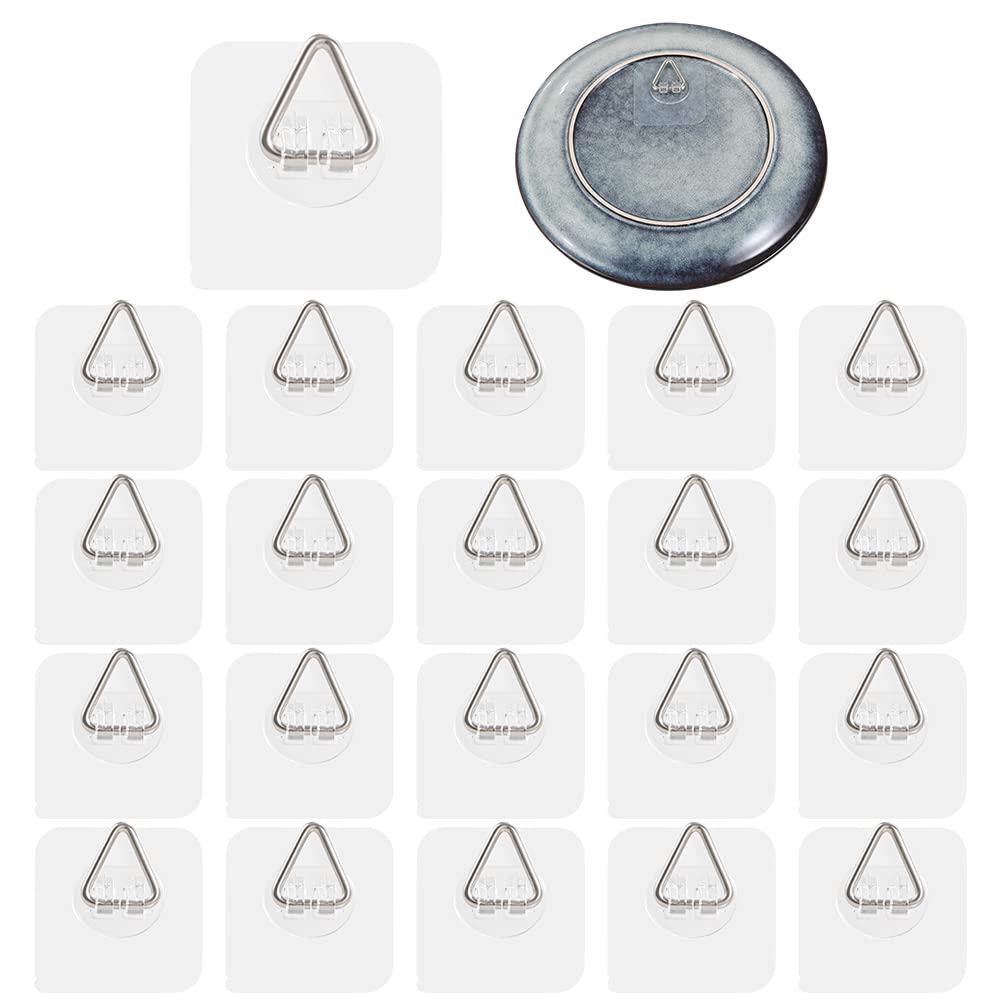 DIDUDIDU Wall Plate Hangers for Display - Invisible Adhesive Picture Hangers for Wall - Ideal for Hanging Decorative Plates | Photo Frames | Paintings - 2.3 Inch