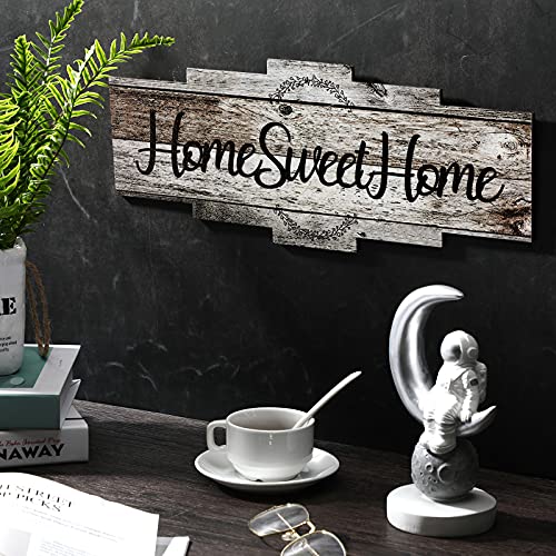 Jetec Home Sweet Home Sign, Rustic Wood Room Wall Decor, Farmhouse Plaque Wall Hanging Wooden Sign for Bedroom, Living Room, Wedding Decor(Gray)