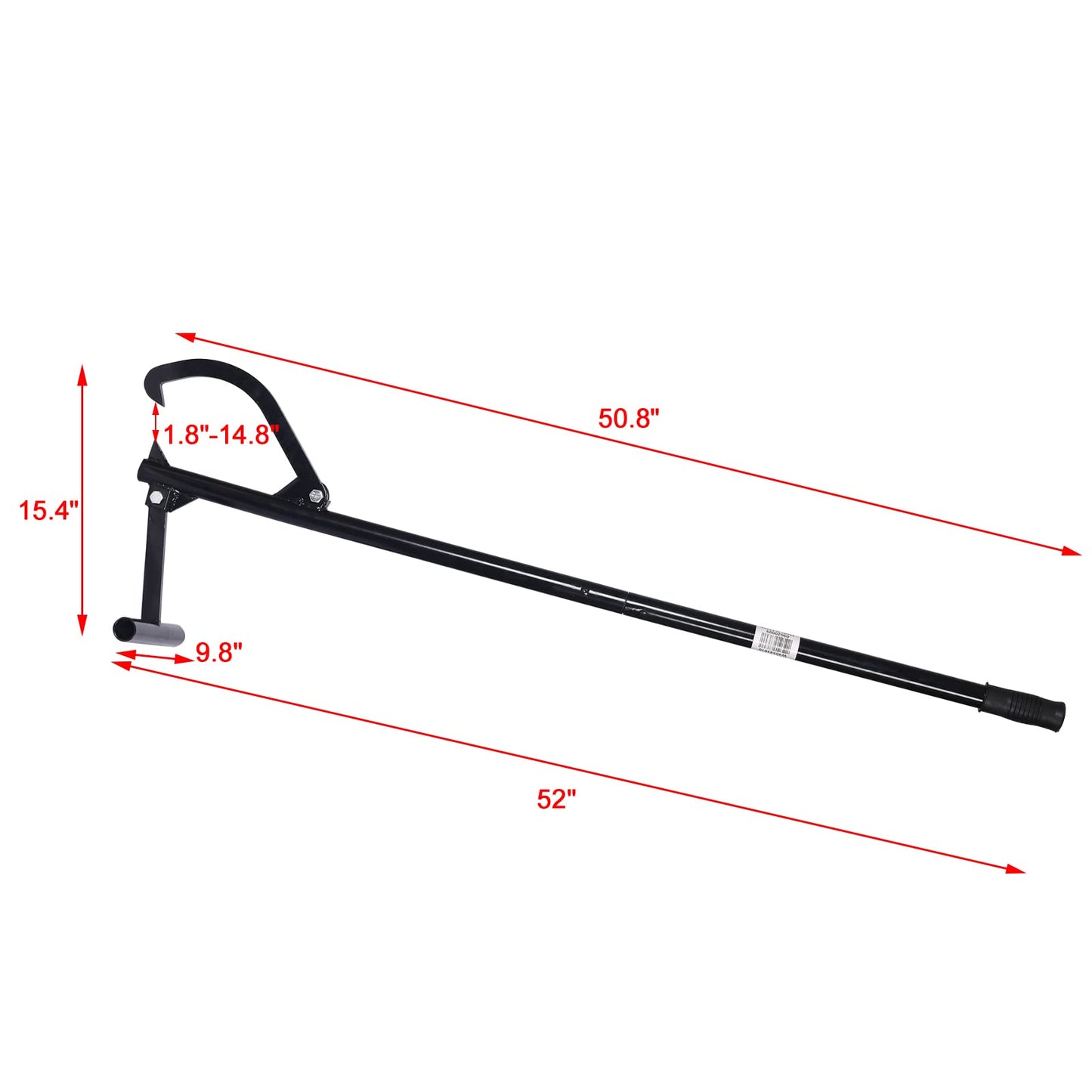52" Timberjack Log Lifter, Adjustable Log Roller Cant Hook, Heavy Duty Steel Logging Tools Log Jack, Log Cant Hook Logging Tools for Rolling and Raising Up Logs up to 15" Dia