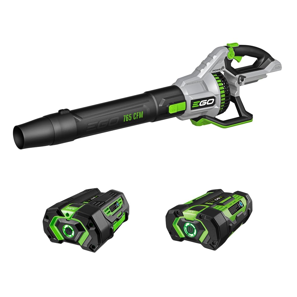 EGO POWER+ Leaf Blower Cordless 765 CFM with 56V 5.0Ah Battery and 320W Charger Included (LB7654) Plus Extra 2.5Ah Battery (BA1400T)