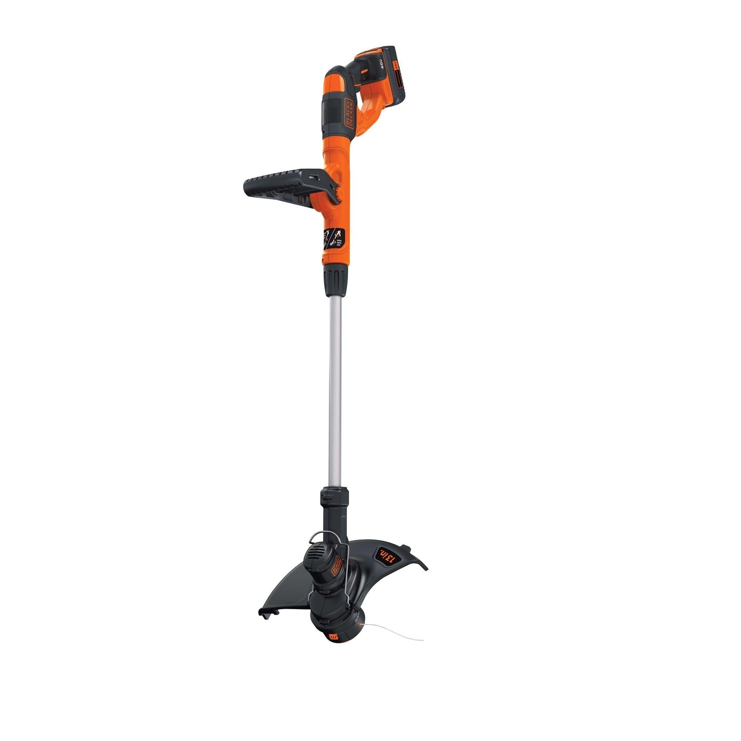 Black+Decker 40V MAX 13 Inch String Trimmer and Lawn Edger with Battery and Charger, Cordless Weed Eater with Charge Indicator, High Torque PowerDrive Technology (LST140C)