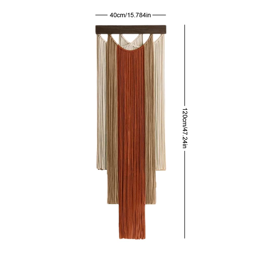M MANUAL Macrame Wall Hanging 15.7x47.2Inch Fiber Handmade Macrame Wall Hanging Bohemian Yarn Tapestry Living Room Bedroom Modern Home Decor For Boho Home Decoration (B)