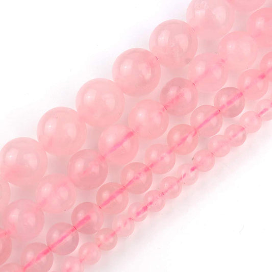 Love Beads Natural Madagascar Rose Quartz Loose Beads for Jewelry Making 8mm 15inches Beads