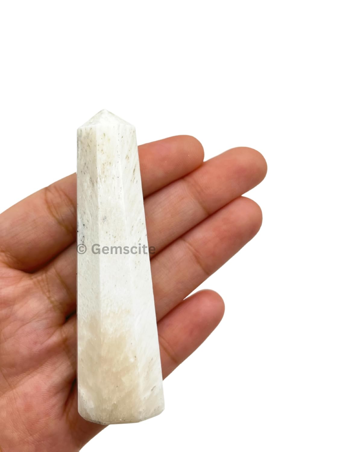 WholesaleGemShop 3 Inch Gemstones SCOLECITE Obelisk Tower Jumbo Facet Aura Rock Crystal Natural Polished Earth Wand Spirit