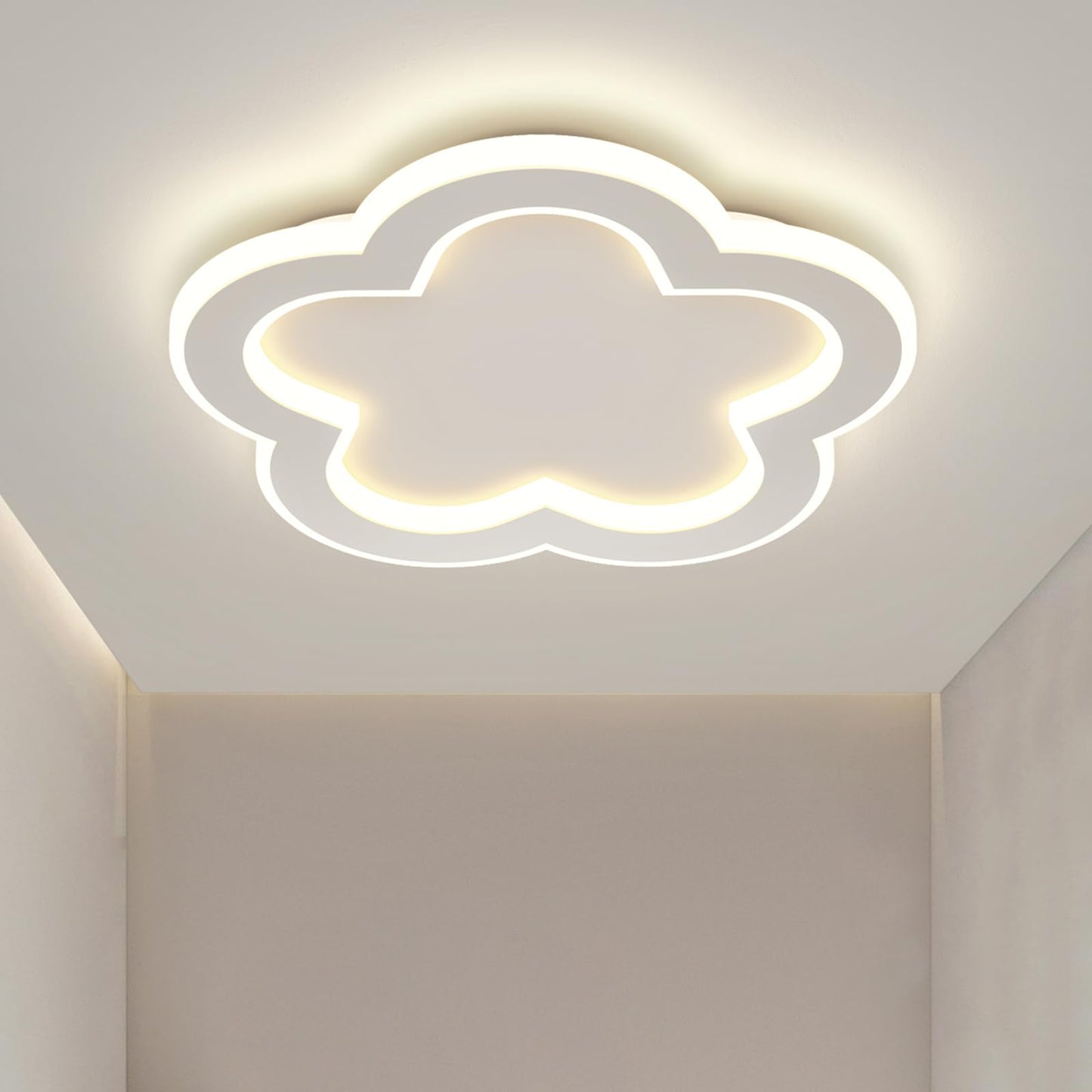 Linovix Modern LED Ceiling Light 9.8inch Small Ceiling Light Fixture 21w with Remote Control(3000k-6000k) Close to Ceiling Lights for Hallway Entryway Corridors Kitchen Laundry Room (White)