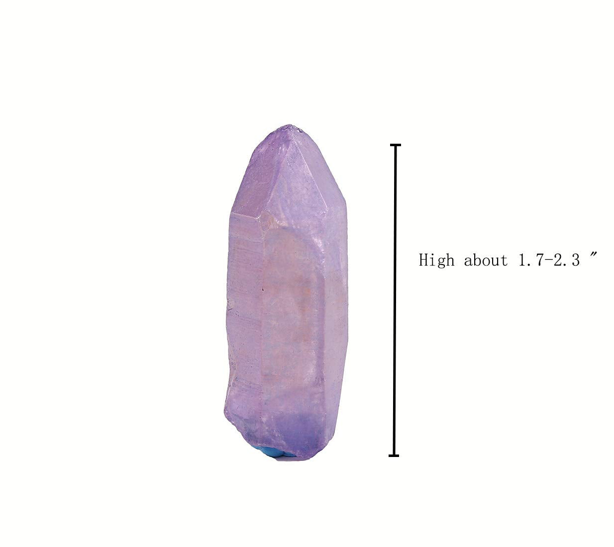 JIC Gem 4 pcs Auqa Aura, Angel Aura, Angel Amethyst, Tourmaline Healing Crystal Single Point Wand Natural Gemstone Polished Tumbled Stone or Crystal Healing, Reiki, and Home Decor