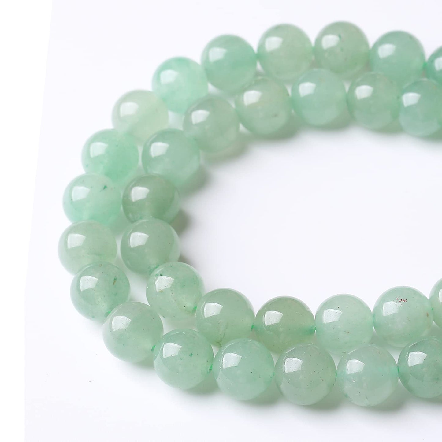 48PCS 8MM Natural Green Aventurine Stone Beads Energy Healing Beads for DIY Jewelry Bracelet Necklace Making for Jewelry Making15Inch