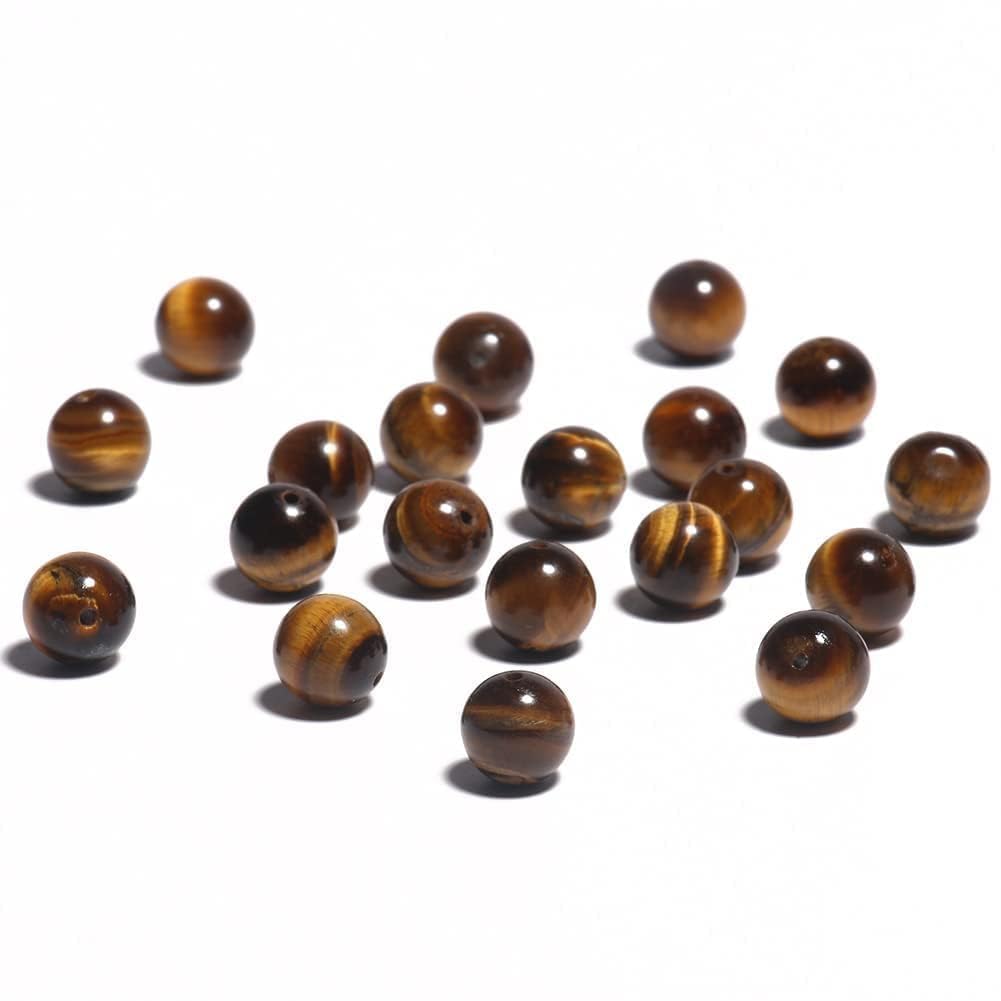 Yochus 45pcs Yellow Tiger Eye Beads，8mm Healing Power Natural Stone Round Loose Beads for Jewelry Making Earring Necklace DIY Crafts
