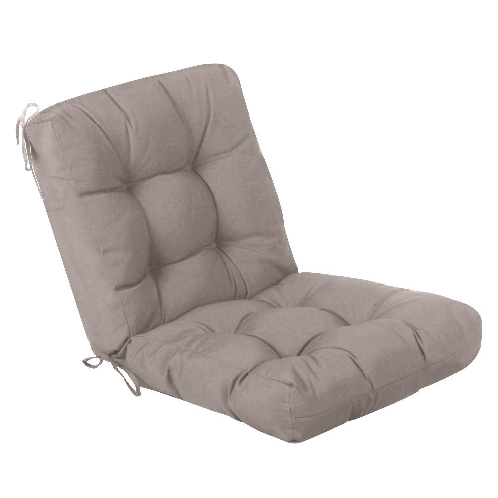 QILLOWAY Outdoor Chair Cushion for Patio Furniture, Waterproof Patio Cushions with Ties, Fade Resistant Replacement Pads for Outdoor Rocking Chairs,Tan,Grey