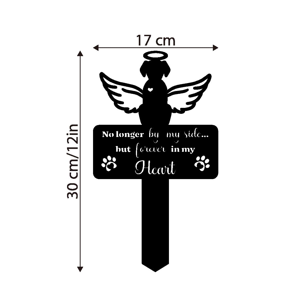 HSECPTOW Metal Dog Memorial Garden Marker, 12 inch Outdoor Pet Grave Marker with Silhouette Design, Weatherproof Headstone Plaque for Indoor, Yard