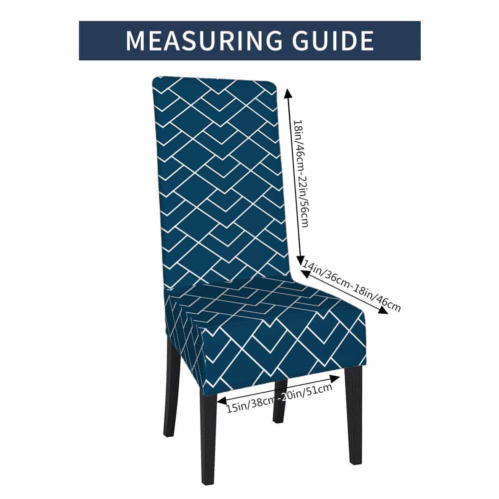 Numland 1 Pack Vertical Geometric Mosaic Dining Room Chair Covers Luxurious Classic Ornament Style Short Stretchable Polyester Removable Washable for home Restaurant Banquet