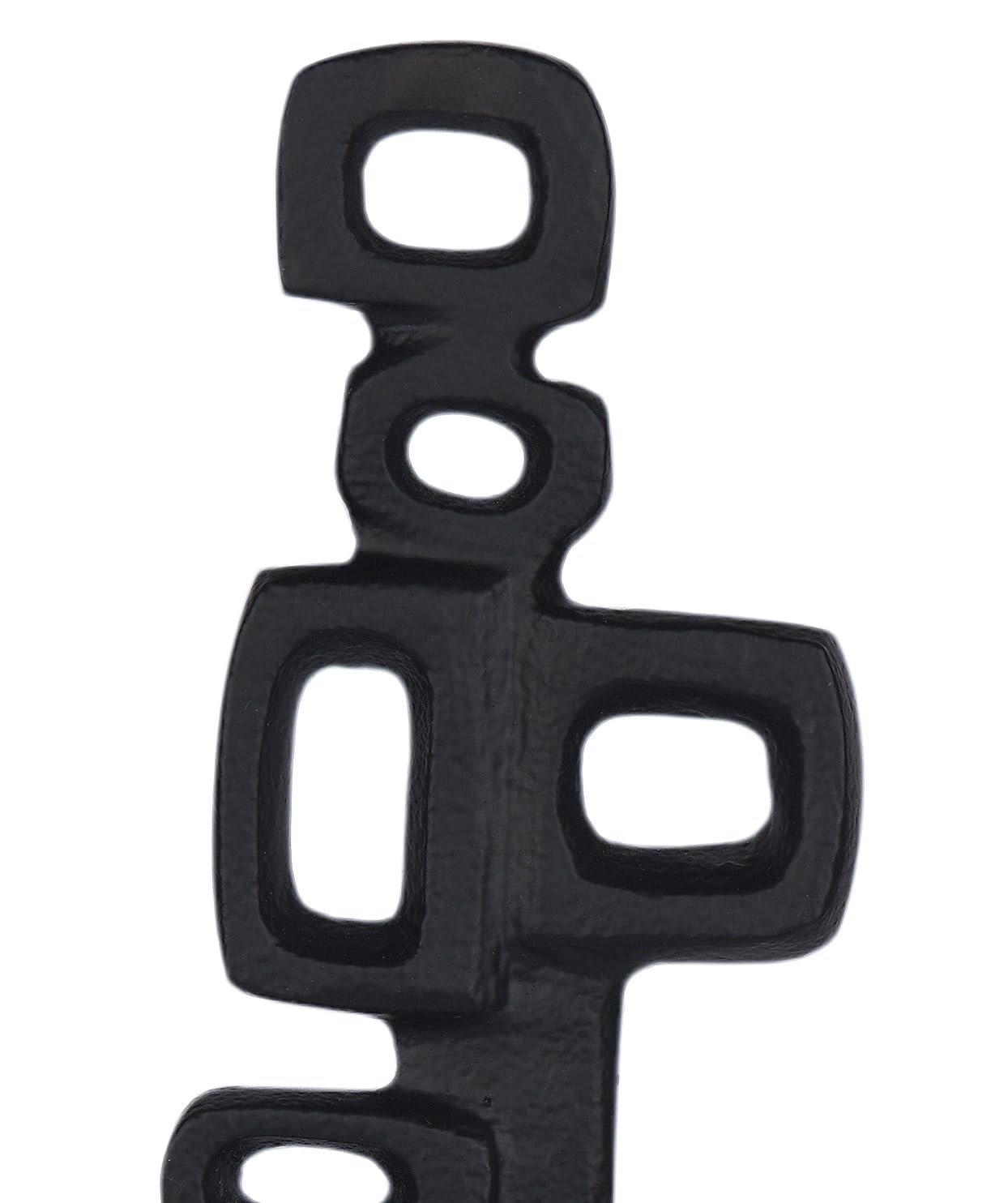 Cruiser’s Caché Abstract Geometric Sculpture, Artisan-Made Cast Aluminum with Black Anthracite Finish, Natural Marble Base, 13"