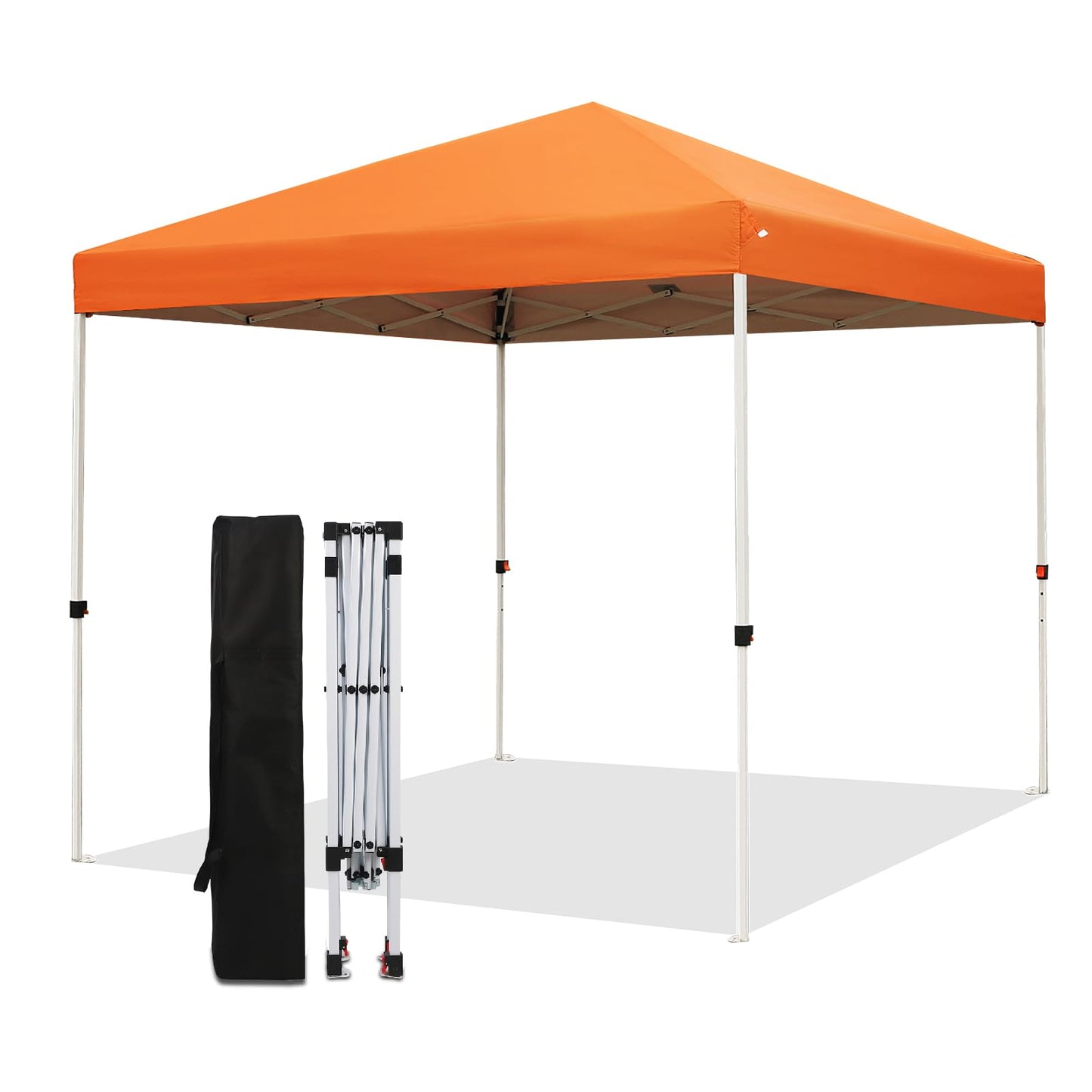 Northroad 8X8 FT Pop Up Canopy, Outdoor Instant Canopy Tent w/Carrying Bag, Portable Gazebo Shelter for Wedding Party,Commercial Event,Patio,Garden,Beach -Orange